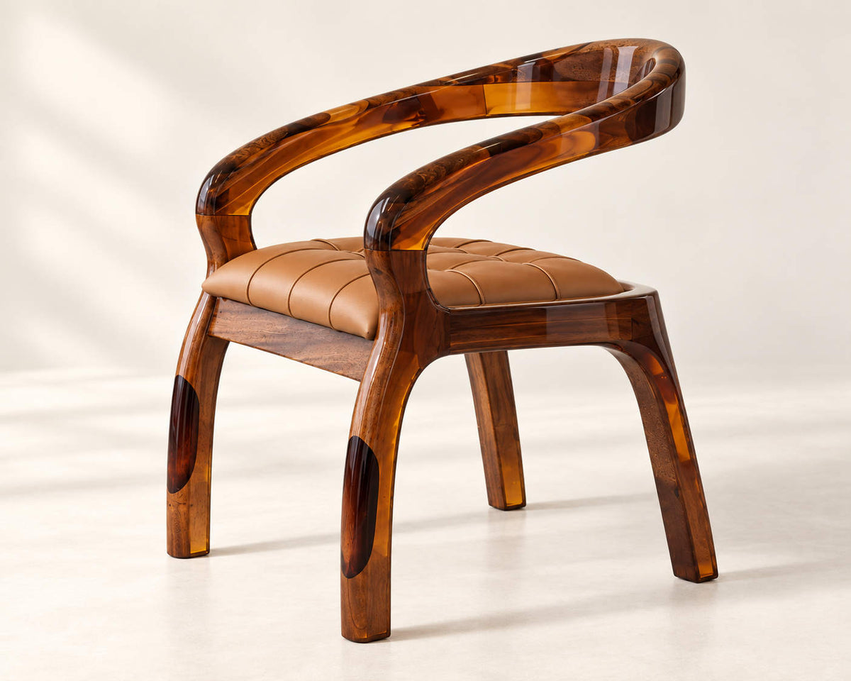 Black Walnut Epoxy Resin Chair EC01