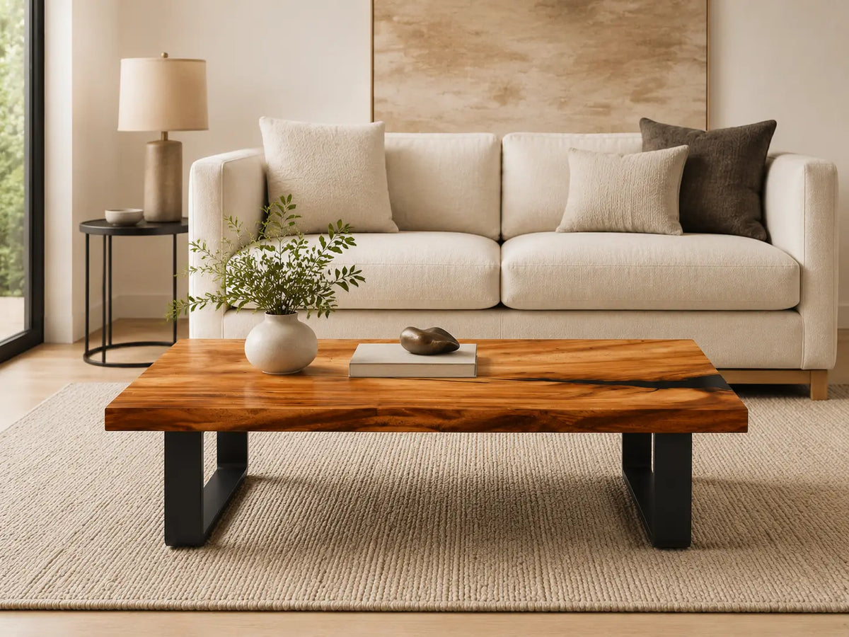 ECTC11 Shadow Inlet Black Epoxy Walnut Coffee Table featuring handcrafted walnut wood and black resin-4