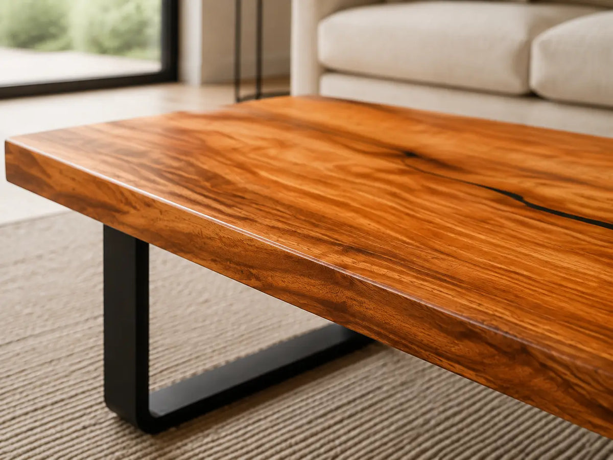 ECTC11 Shadow Inlet Black Epoxy Walnut Coffee Table featuring handcrafted walnut wood and black resin-2