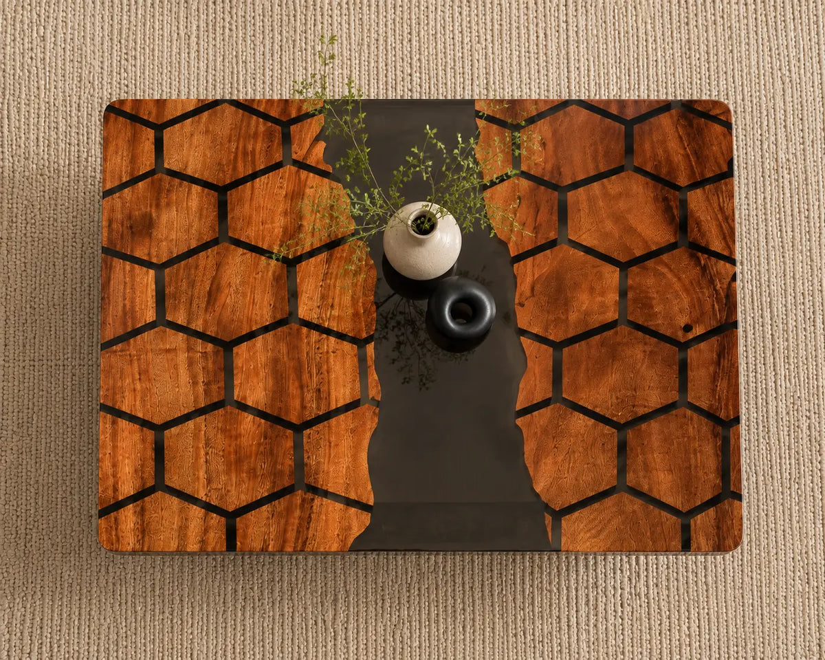 ECTC18 Hexwood Rift Black Epoxy Walnut Coffee Table featuring handcrafted walnut wood and black resin-5