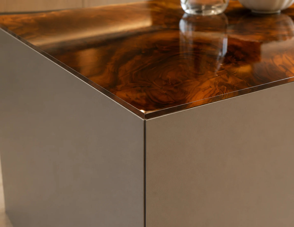EKCC10 Smoke Crescent Smoky Gray Epoxy Walnut Kitchen Countertop featuring handcrafted walnut wood and smoky gray resin-4