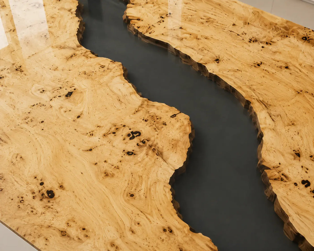 EKCC39 Onyx Burl Jet Black Epoxy Poplar Wood Kitchen Countertop featuring handcrafted poplar wood and jet black resin-4