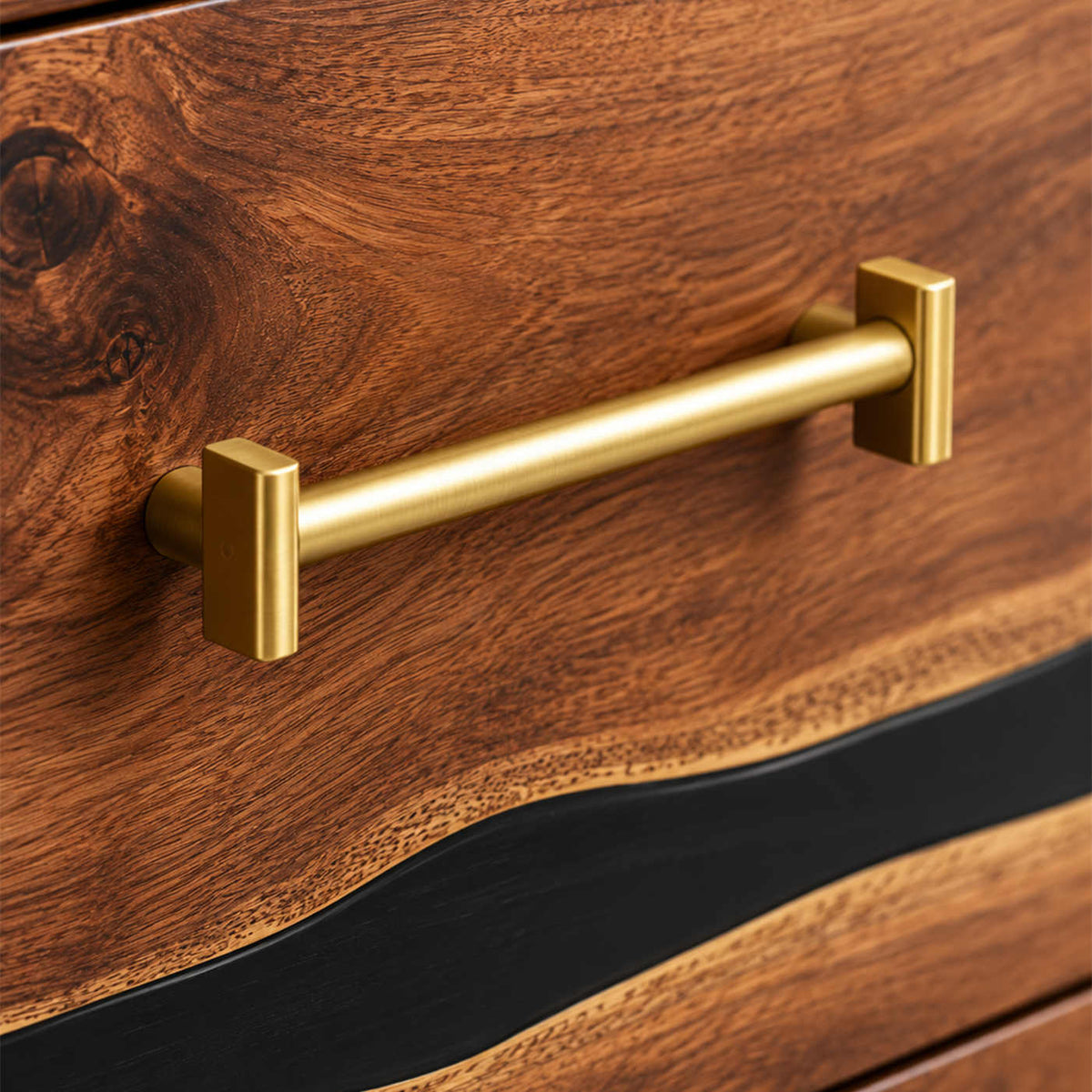 Live Edge Wood & Black Epoxy 8-Drawer Dresser ECD01